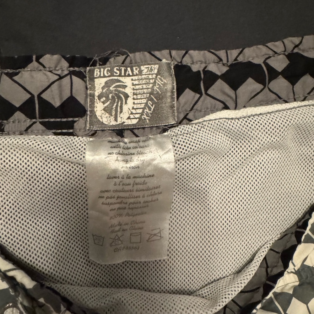 Big Star Geometric Black and Gray Shorts